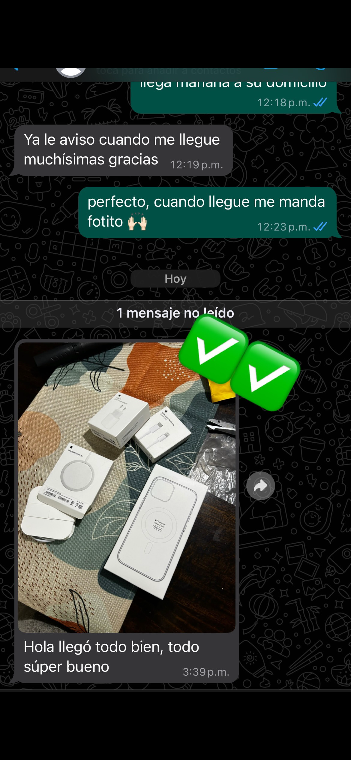 Foto de cliente feliz