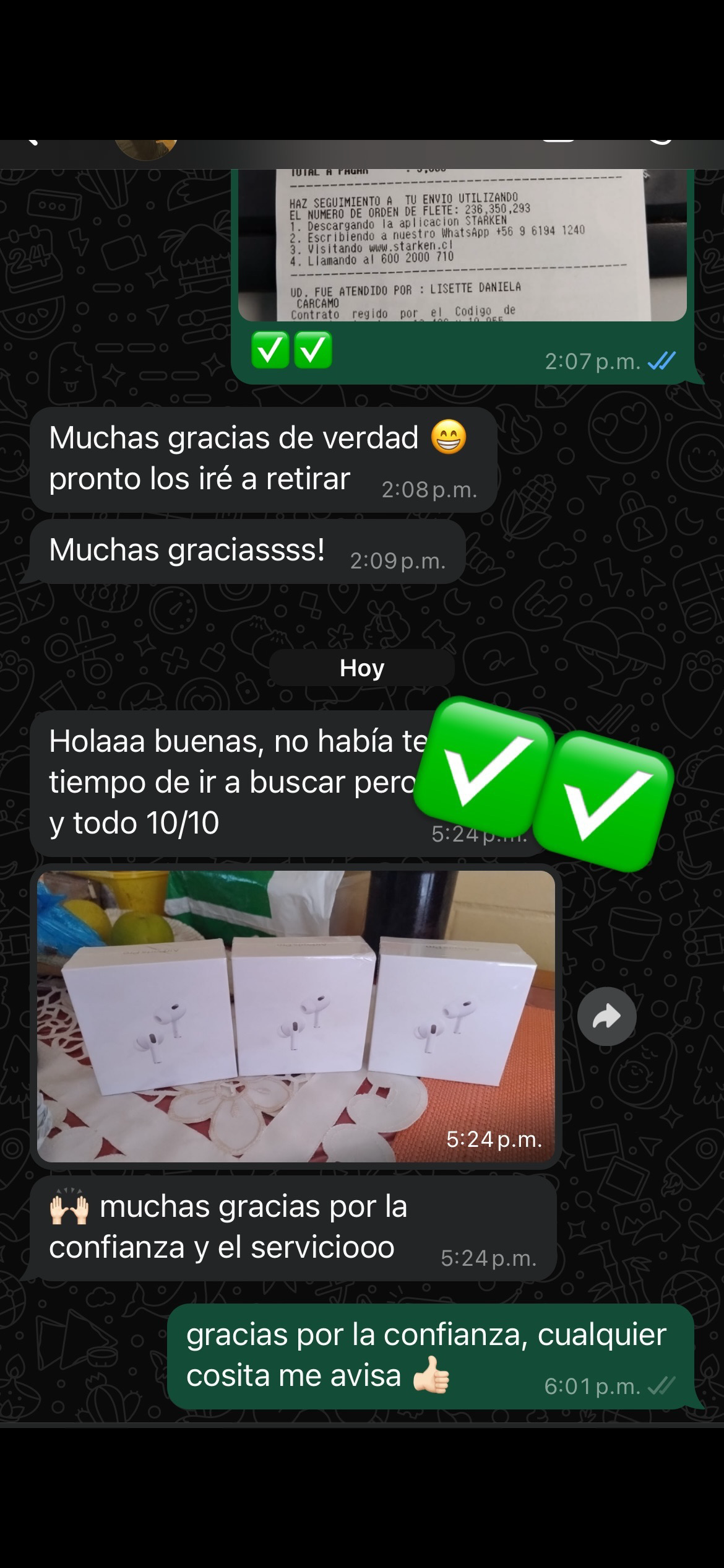 Foto de cliente feliz