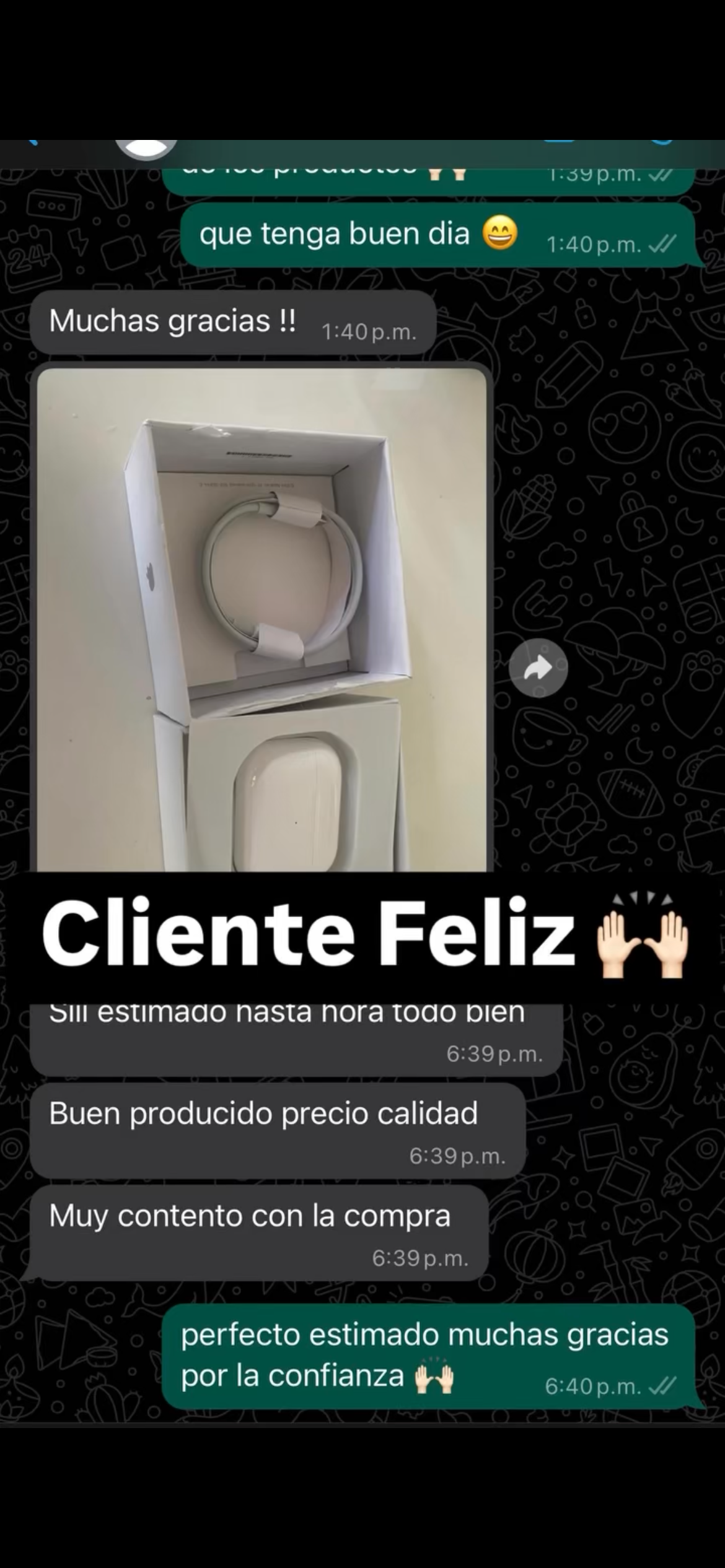Foto de cliente feliz